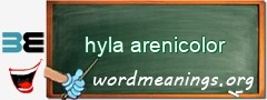 WordMeaning blackboard for hyla arenicolor